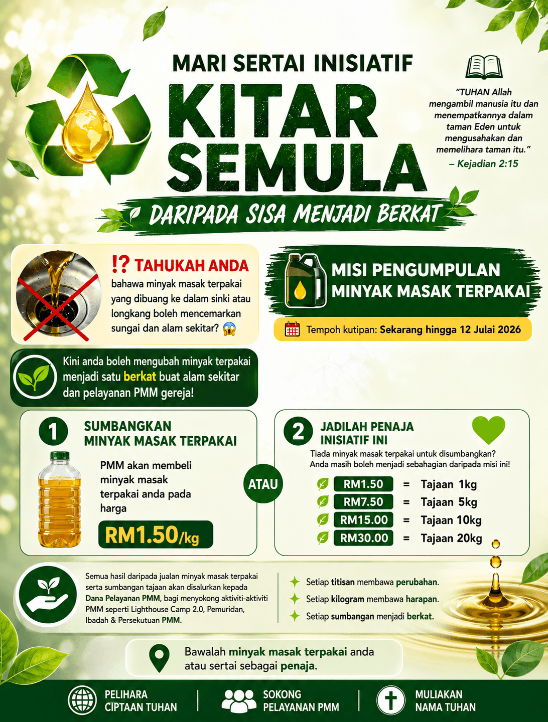 Poster MARI SERTAI INISIATIF KITAR SEMULA “DARIPADA SISA MENJADI BERKAT